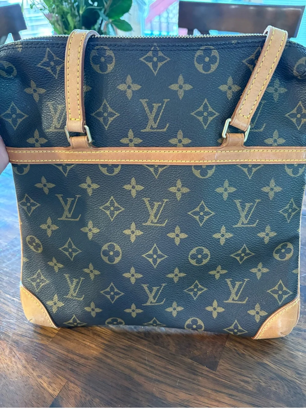 Louis Vuitton Monogram Canvas Shoulder Bag in Brown and Tan